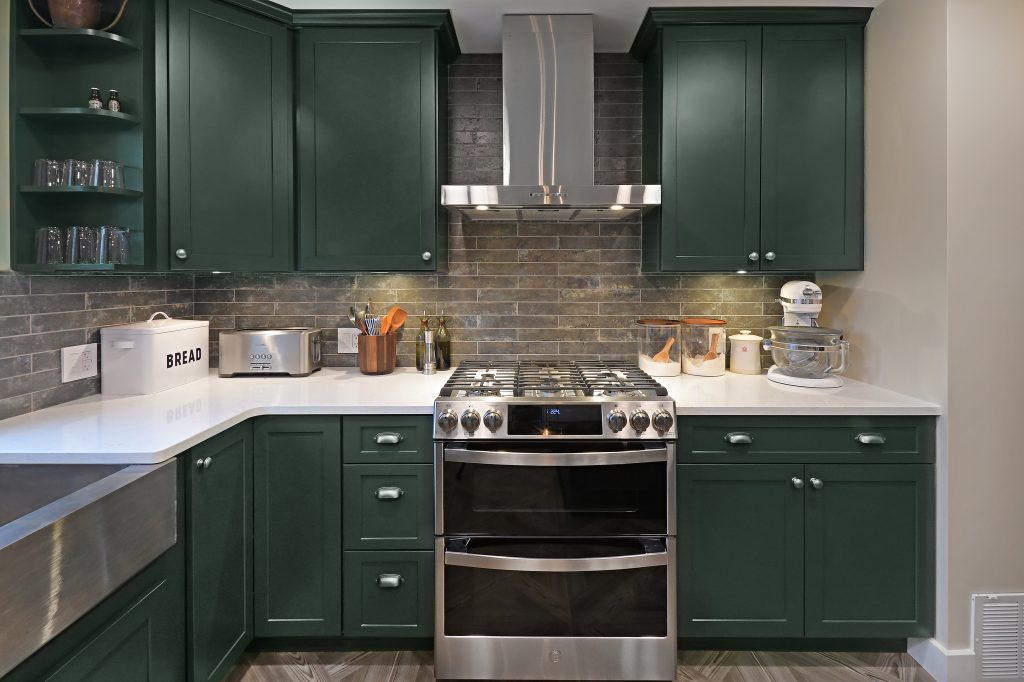 Green Cabinet Kitchen Remodel