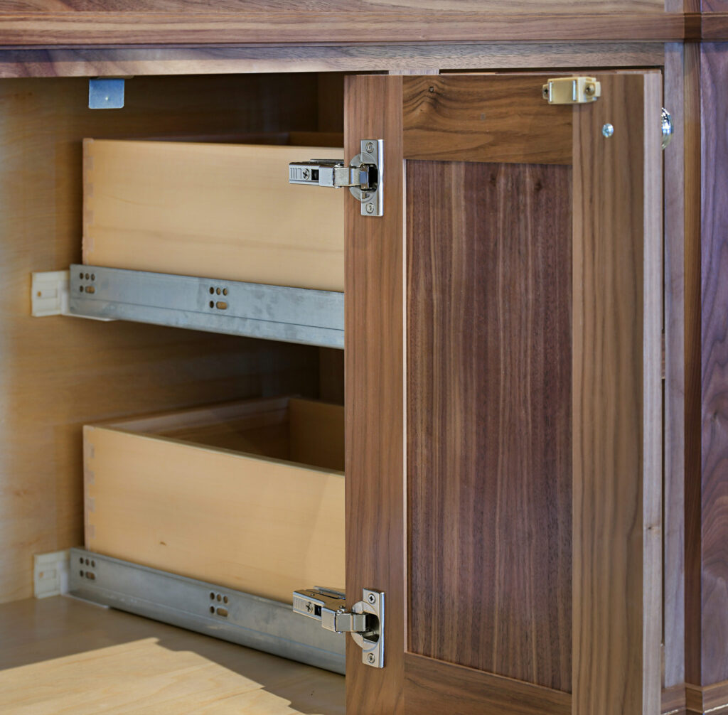 Bertch Walnut Wood Bathroom Recessed Drawers