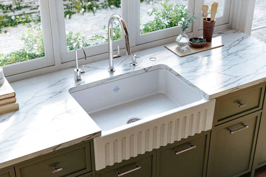 BOWLAND 31 APRON FRONT FIRECLAY KITCHEN SINK IN WHITE | MODEL BL312WH
