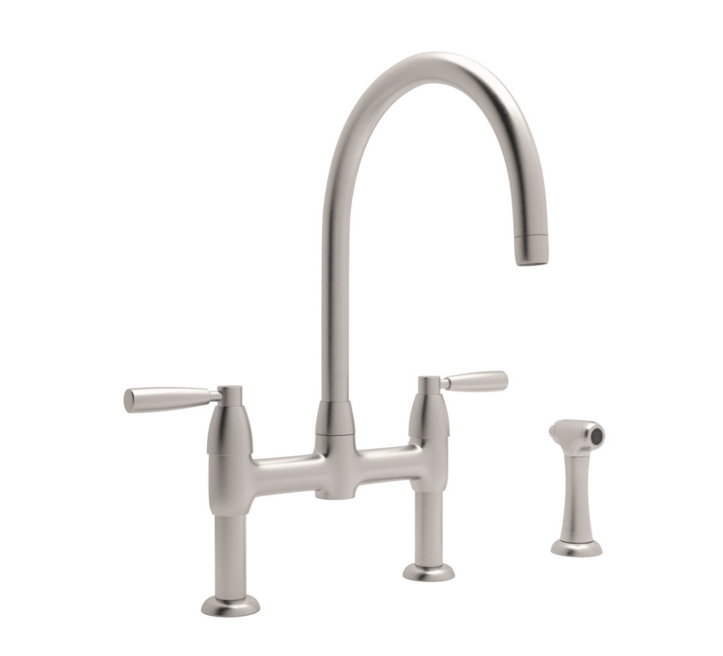 HOLBORN TWO HANDLE BRIDGE FAUCET WITH SIDESPRAY IN SATIN NICKEL | MODEL U4273LS STN 2