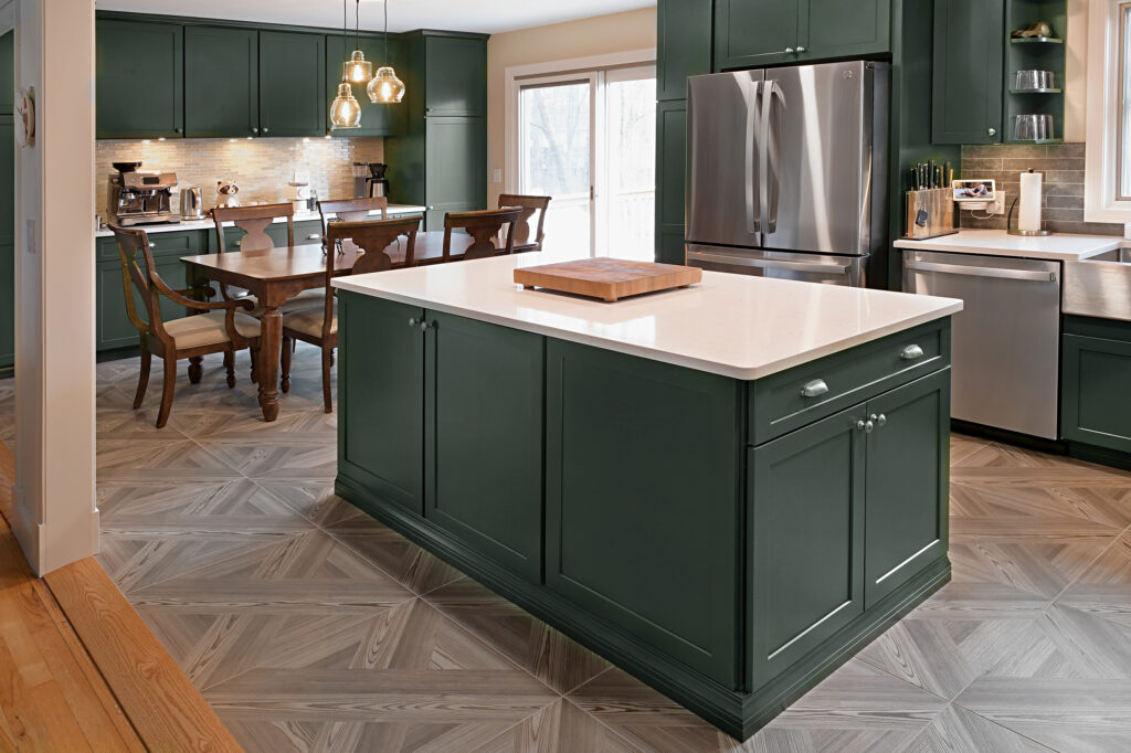Green Kitchen Remodel Stainless Steel Appliances