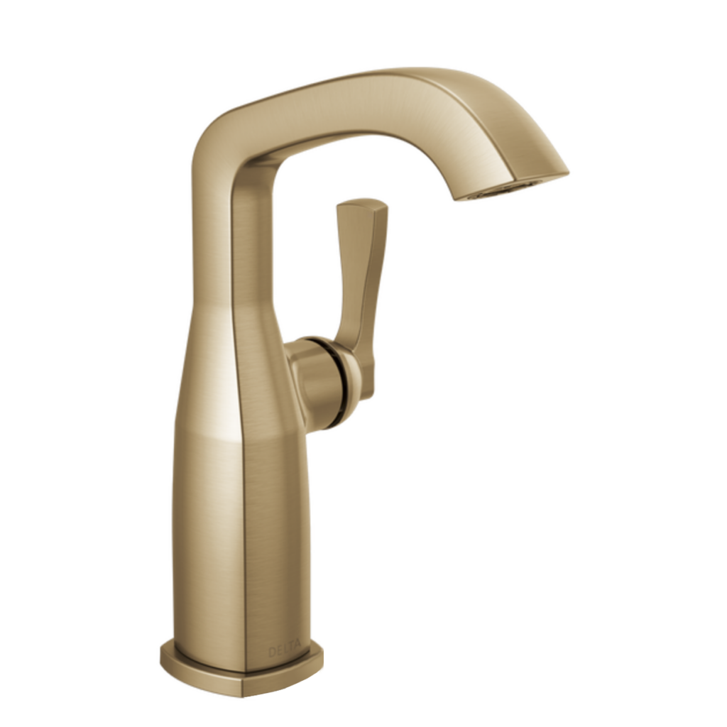 DELTA STRYKE SINGLE HANDLE MID HEIGHT BATHROOM FAUCETS