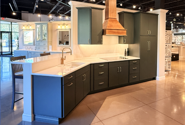 Mid Continent Green Kitchen Cabinets